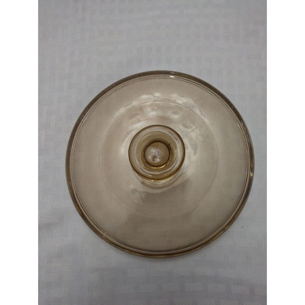 Vintage Amber‎ Glass Replacement Lid 5.75 Inch Round Knob Handle Cookware